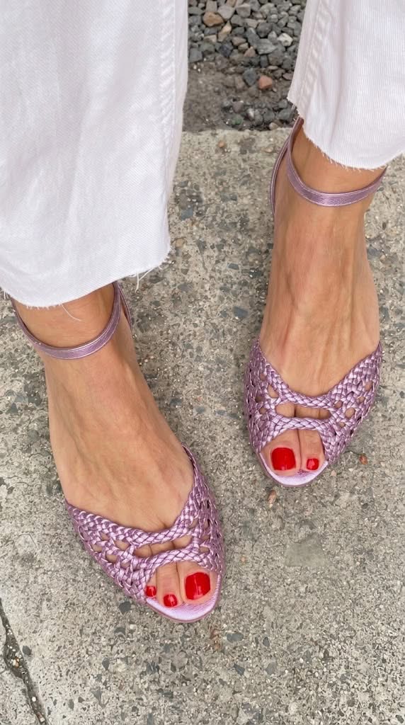 Isadora gevlochten sandalen in goud
