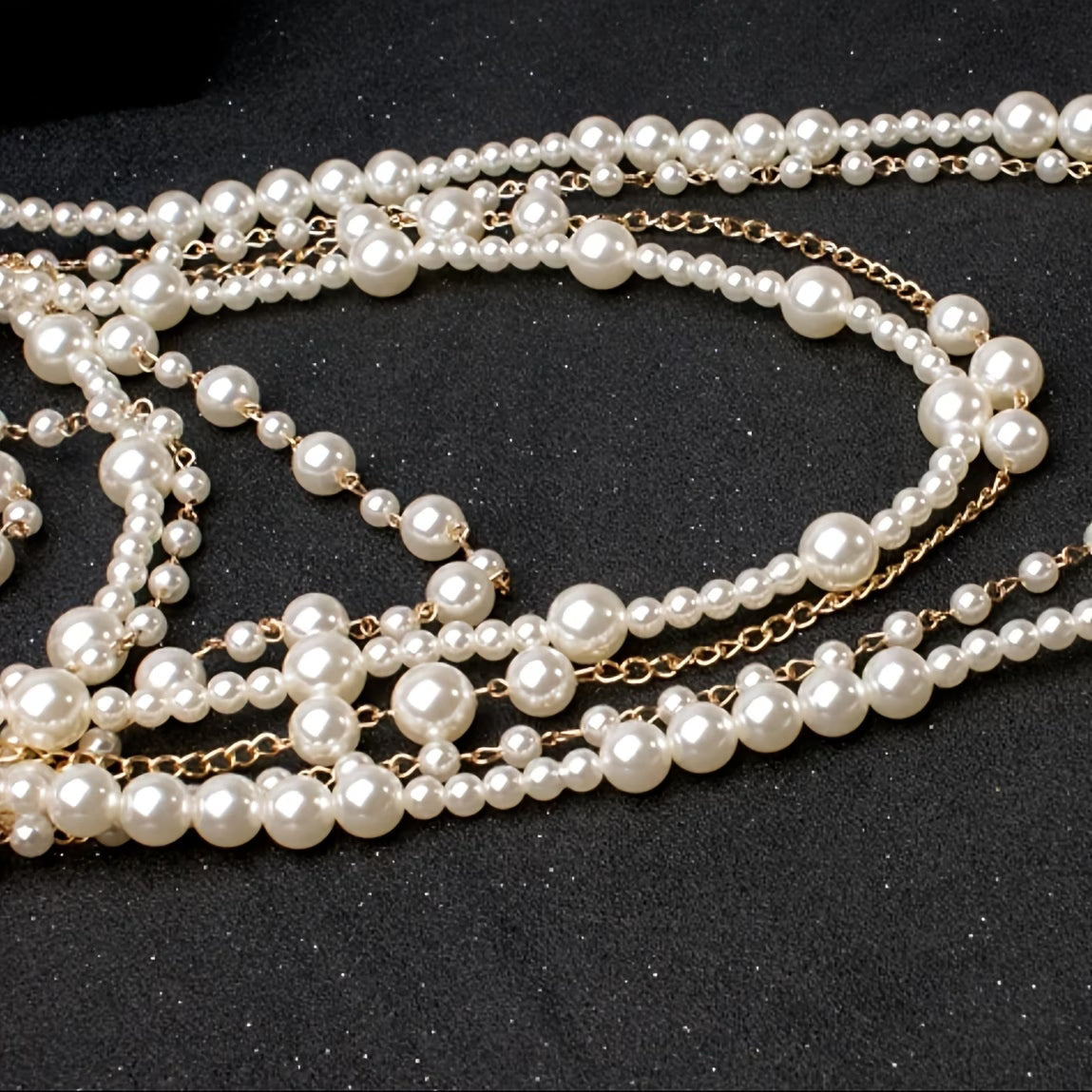 Boho statement set met meerlaagse parels