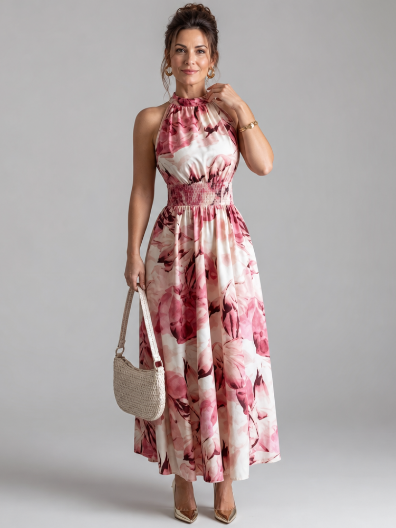 Olivia midi-jurk met abstracte print