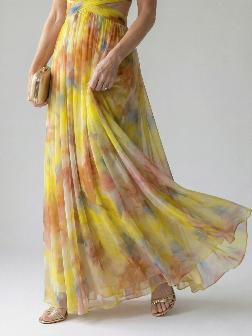 Isel soepele wikkel maxi-jurk