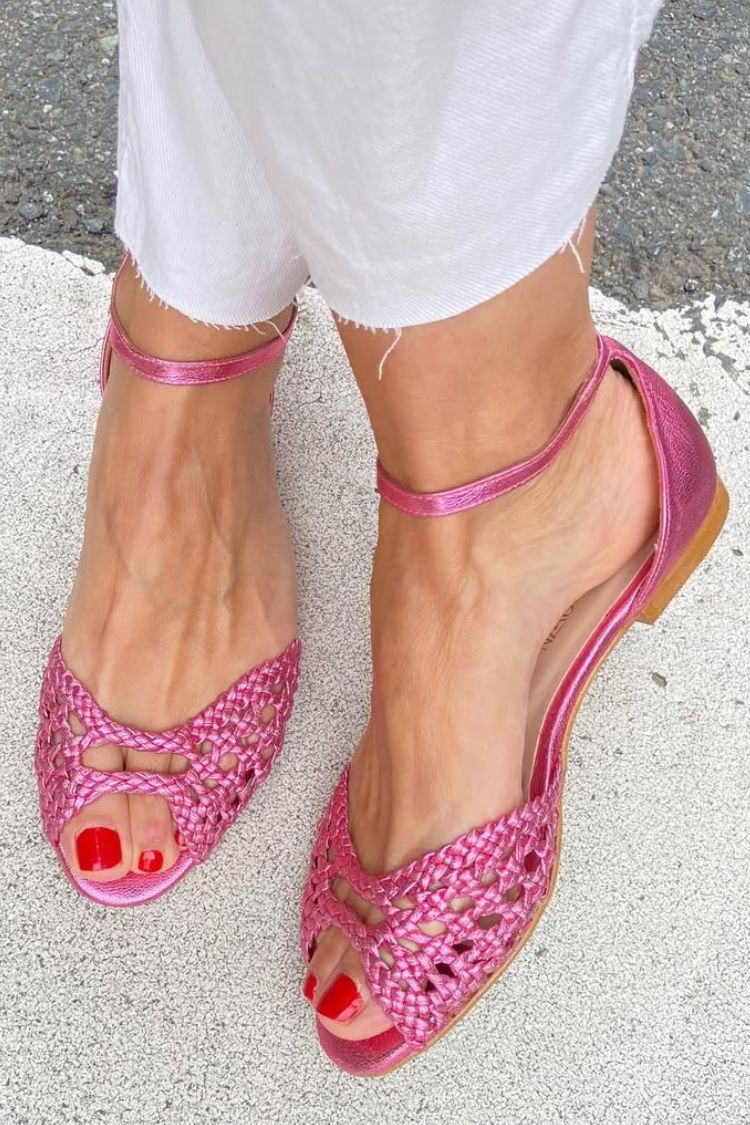Isadora gevlochten sandalen in goud