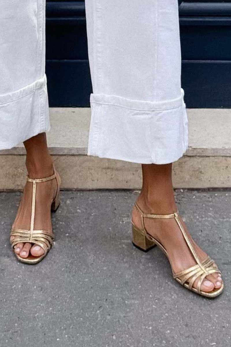 Allegra gouden zomersandalen
