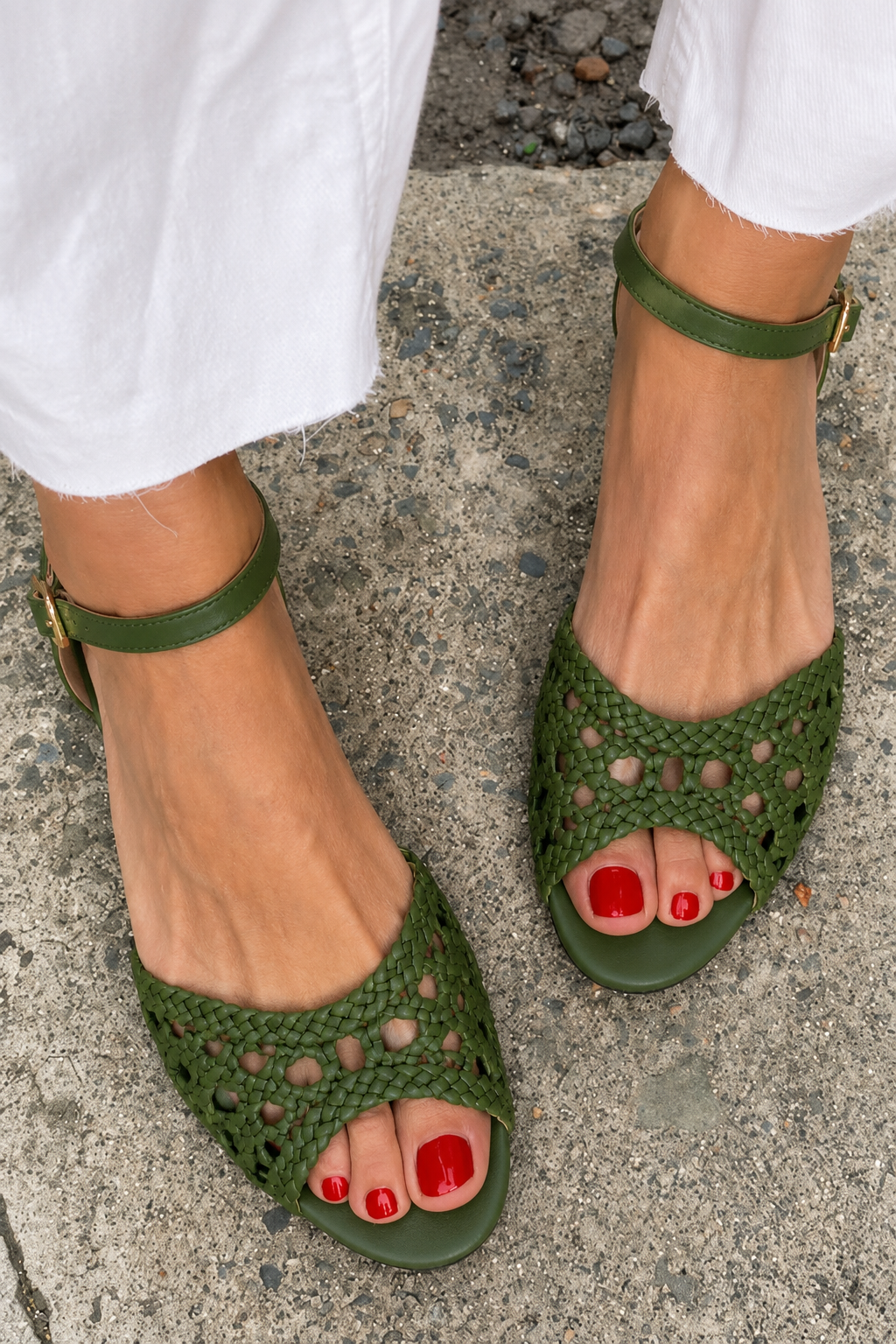 Isadora gevlochten sandalen in goud