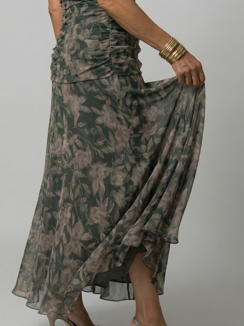 Calen | Off Shoulder Flow Midi Jurken