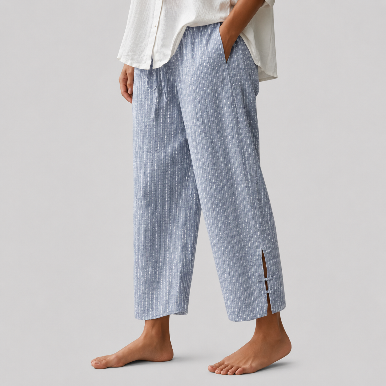 Bellie comfortabele broek met ambachtelijke uitstraling