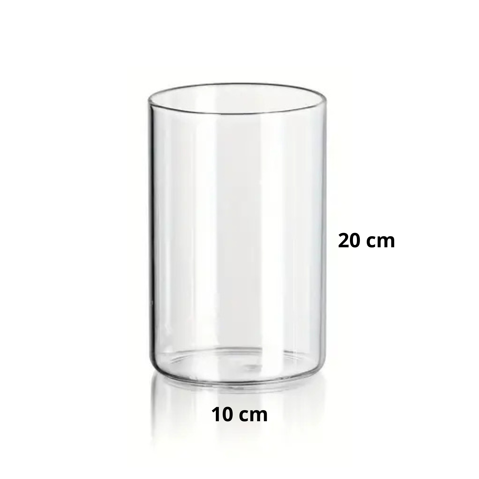Cilinder vaas van Amoura in de maat M. Afmetingen van de vaas zijn diameter 10 cm en hoogte 20 cm.