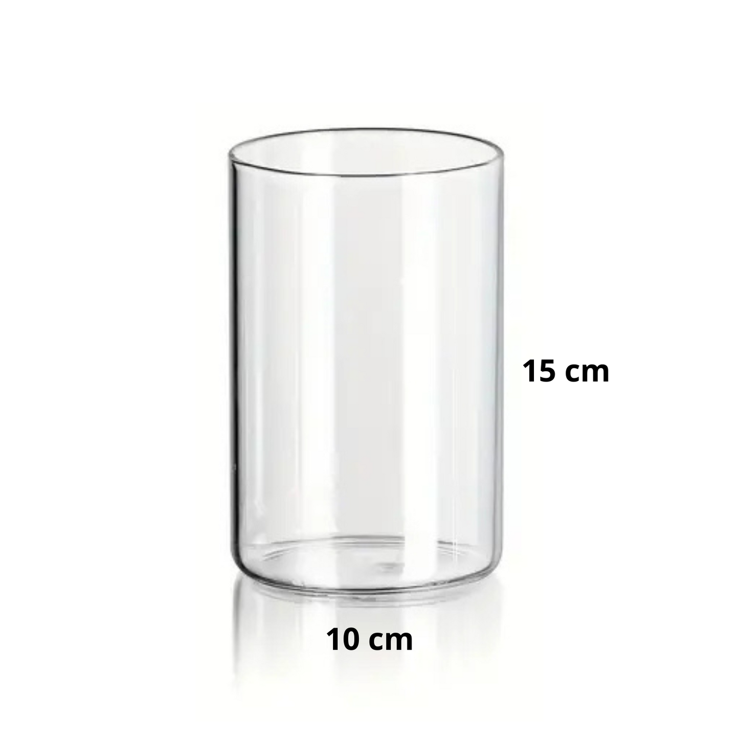 Cilinder vaas van Amoura in maat S. Afmetingen van de vaas zijn diameter 10 cm en hoogte 15 cm.