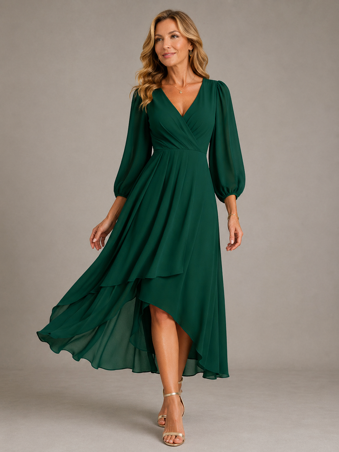 Mia™ | Elegante V-hals Lange Jurk