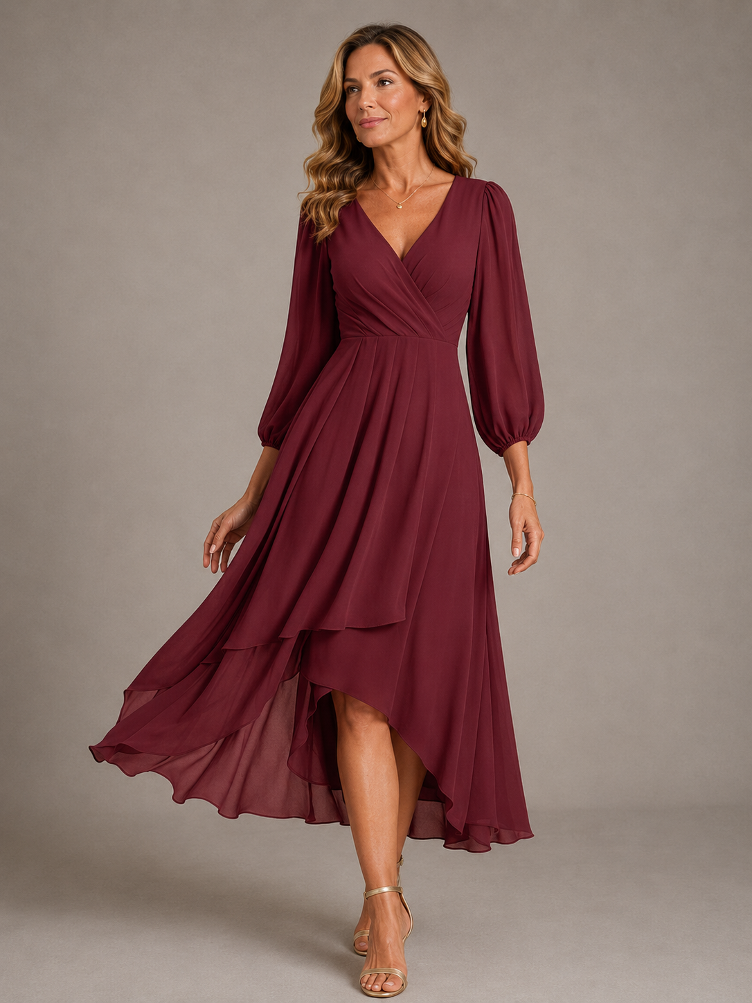 Mia™ | Elegante V-hals Lange Jurk