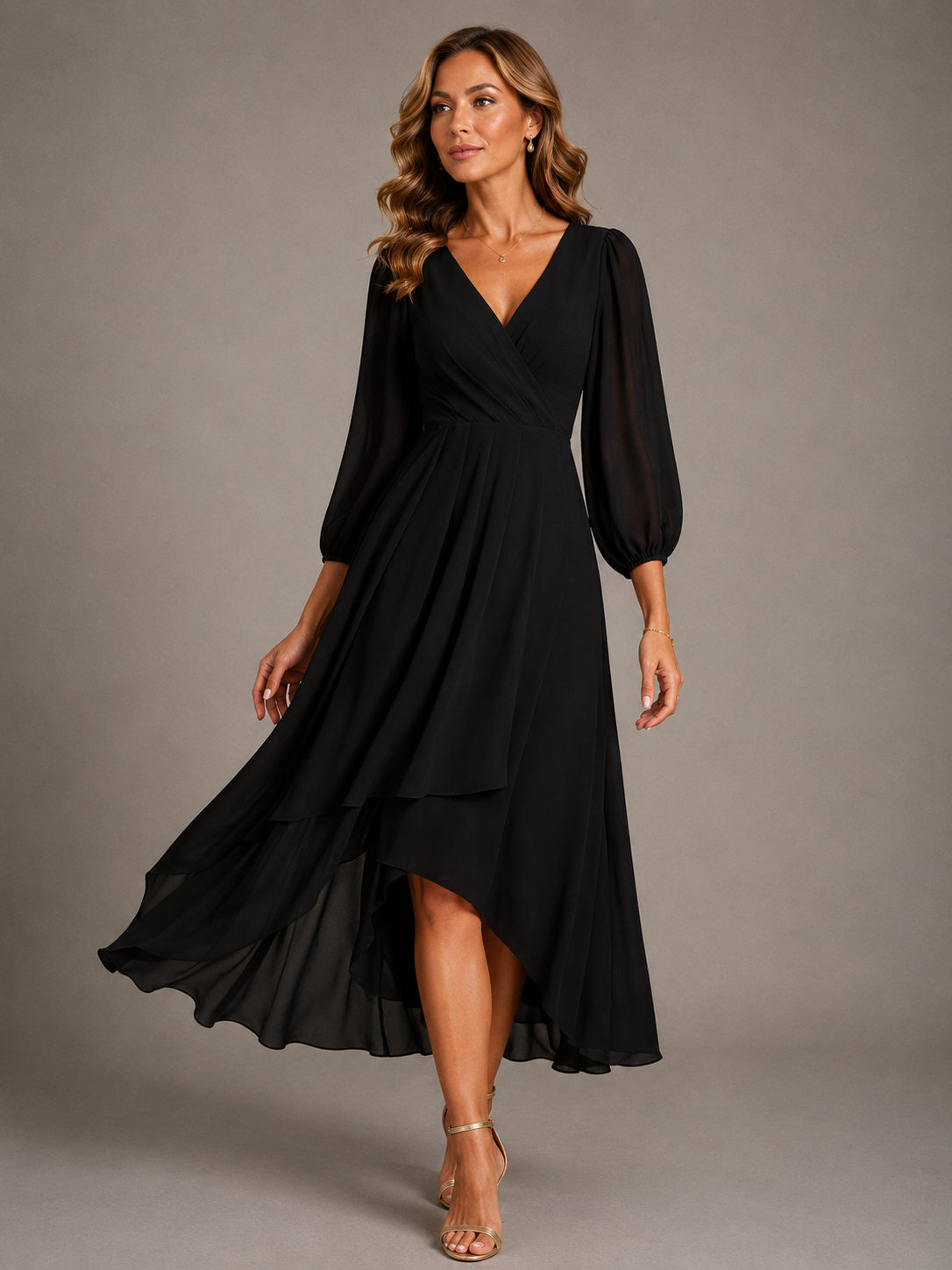 Mia™ | Elegante V-hals Lange Jurk