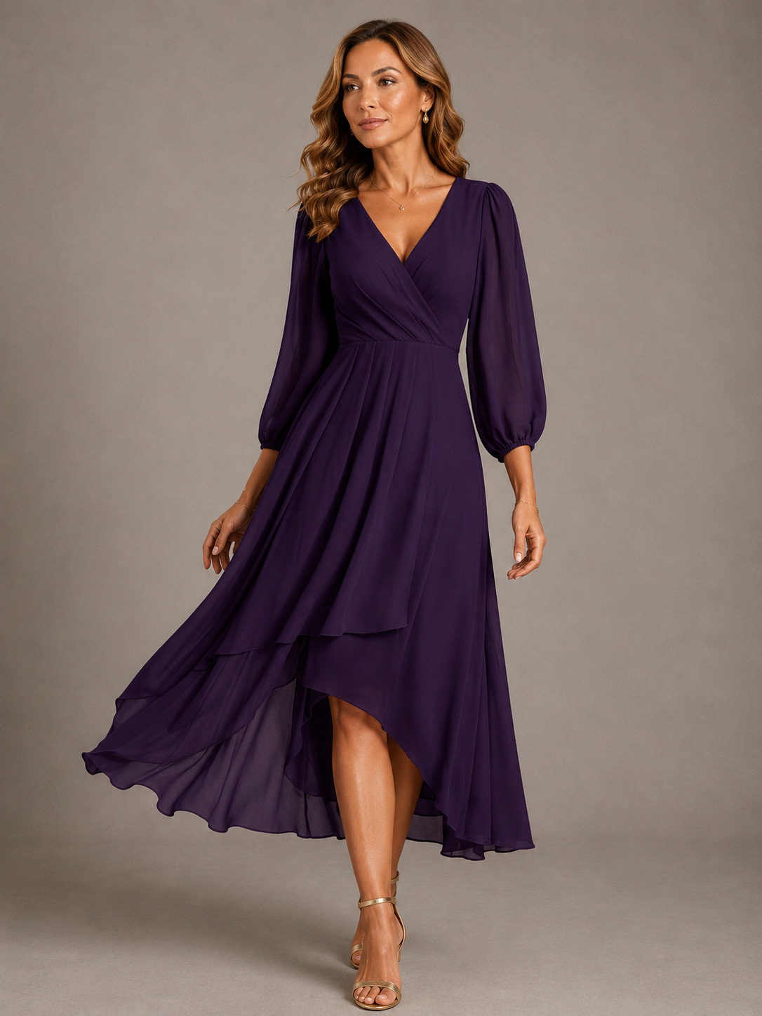 Mia™ | Elegante V-hals Lange Jurk