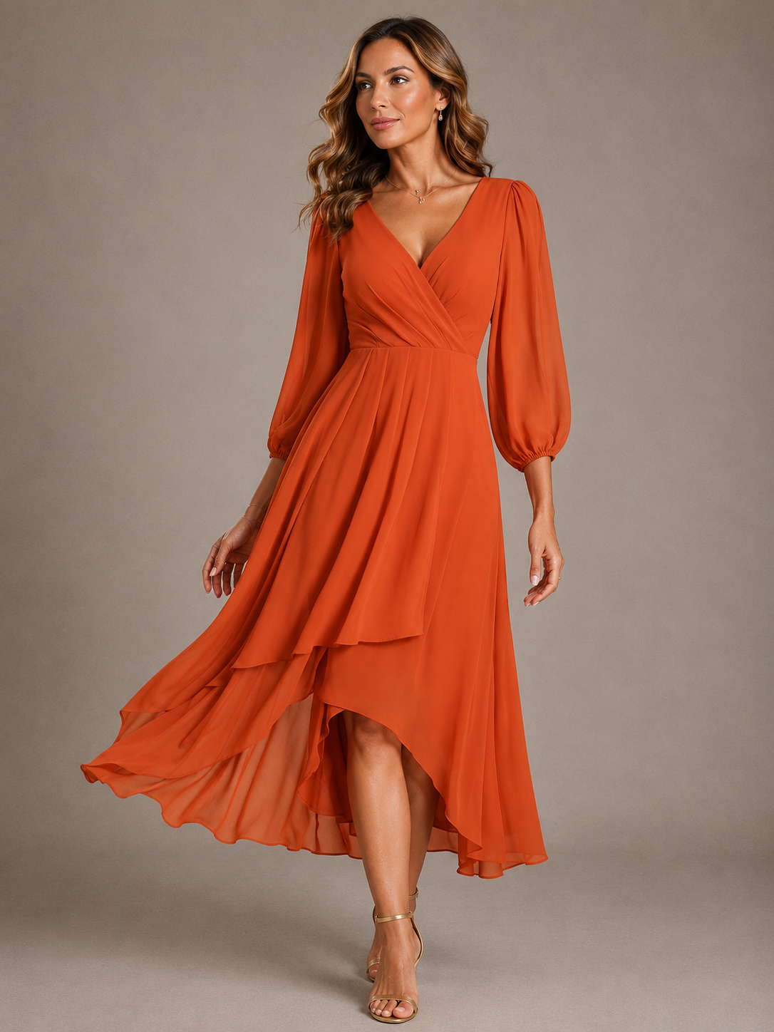 Mia™ | Elegante V-hals Lange Jurk