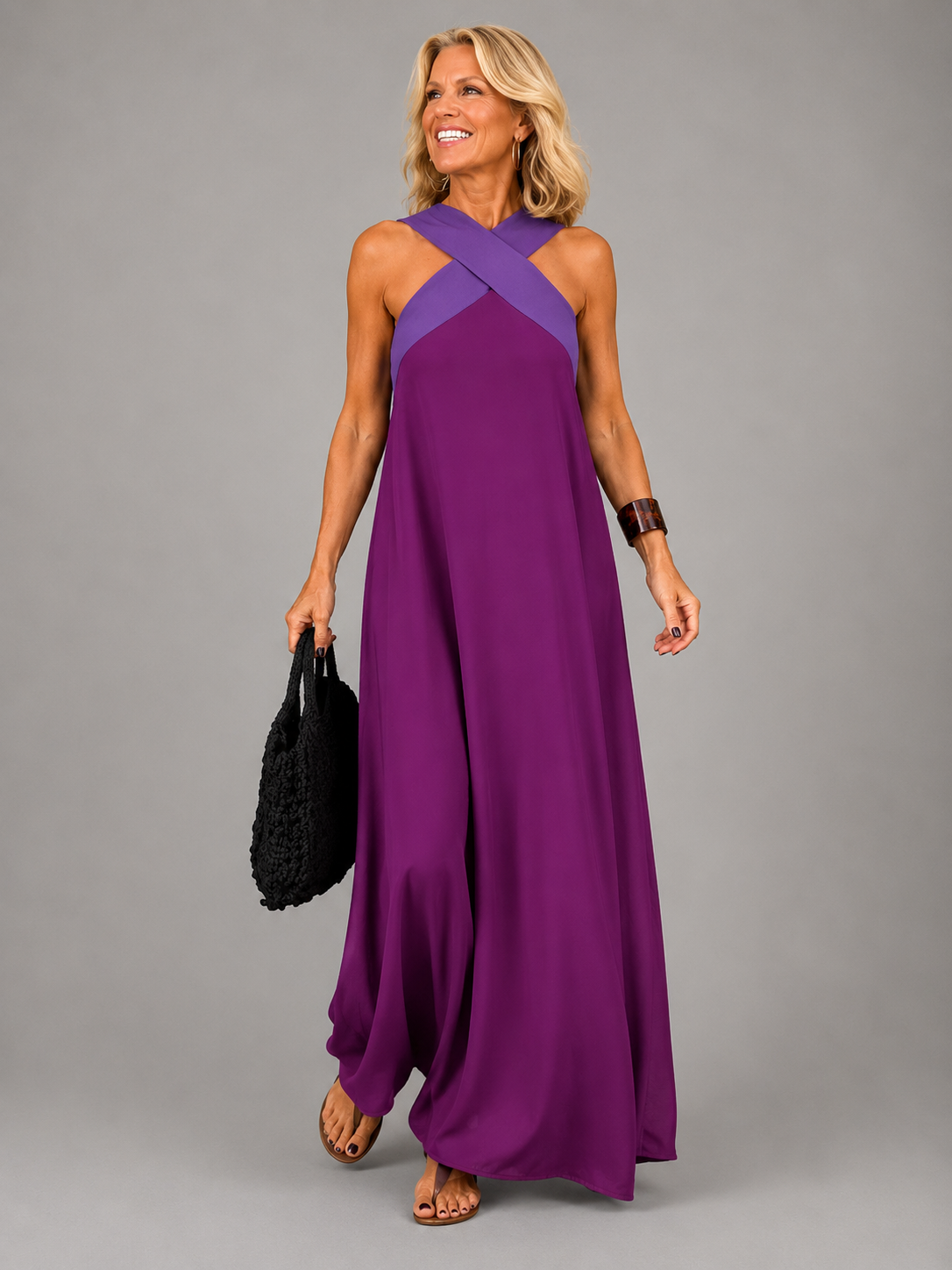 Velora™ | Cross Elegance Maxi Jurk
