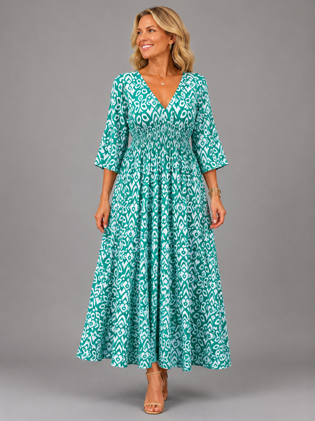Althea™ | Bohemian Flow Midi Jurk