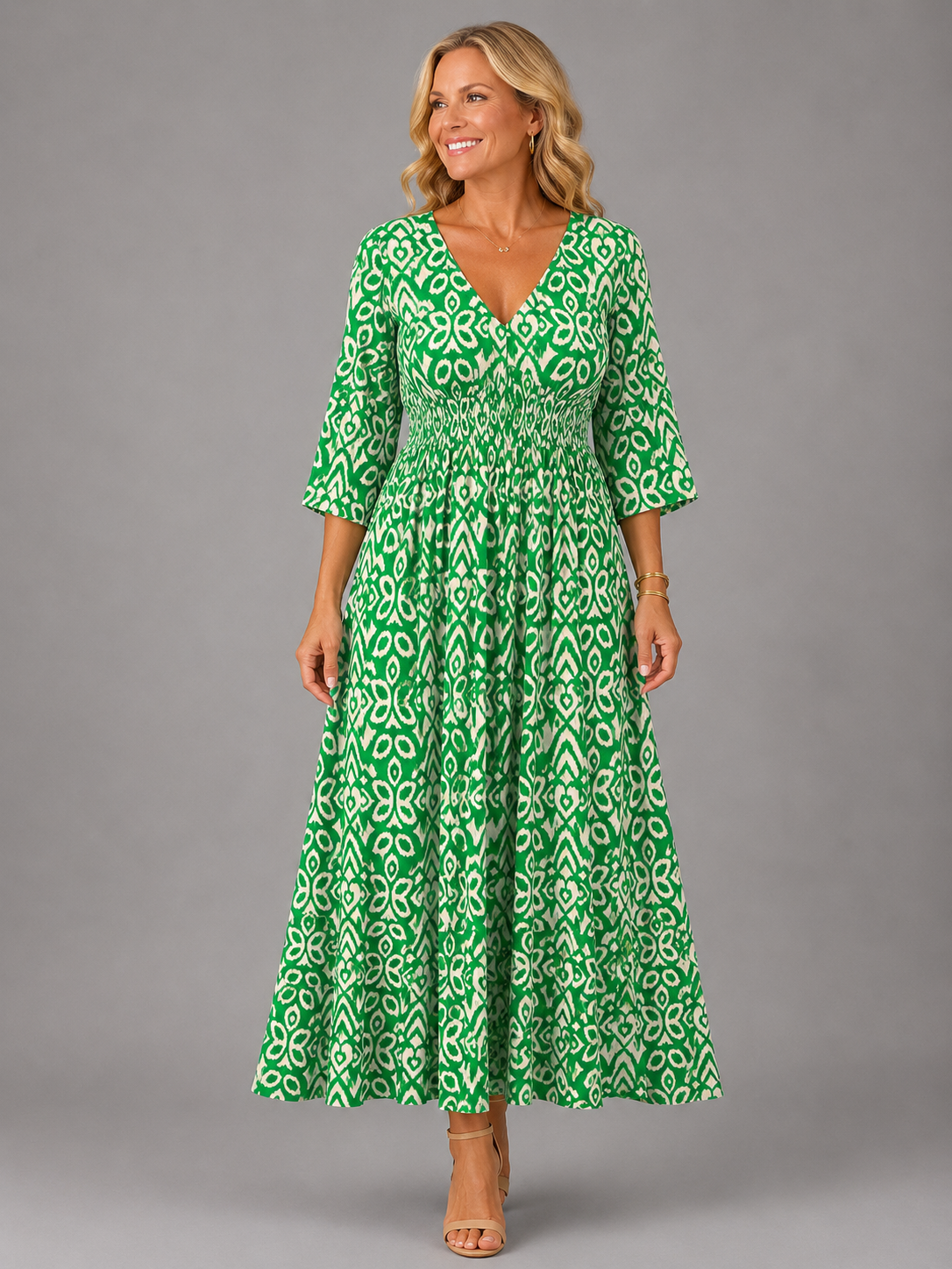 Althea™ | Bohemian Flow Midi Jurk