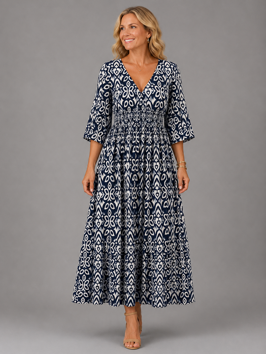 Althea™ | Bohemian Flow Midi Jurk
