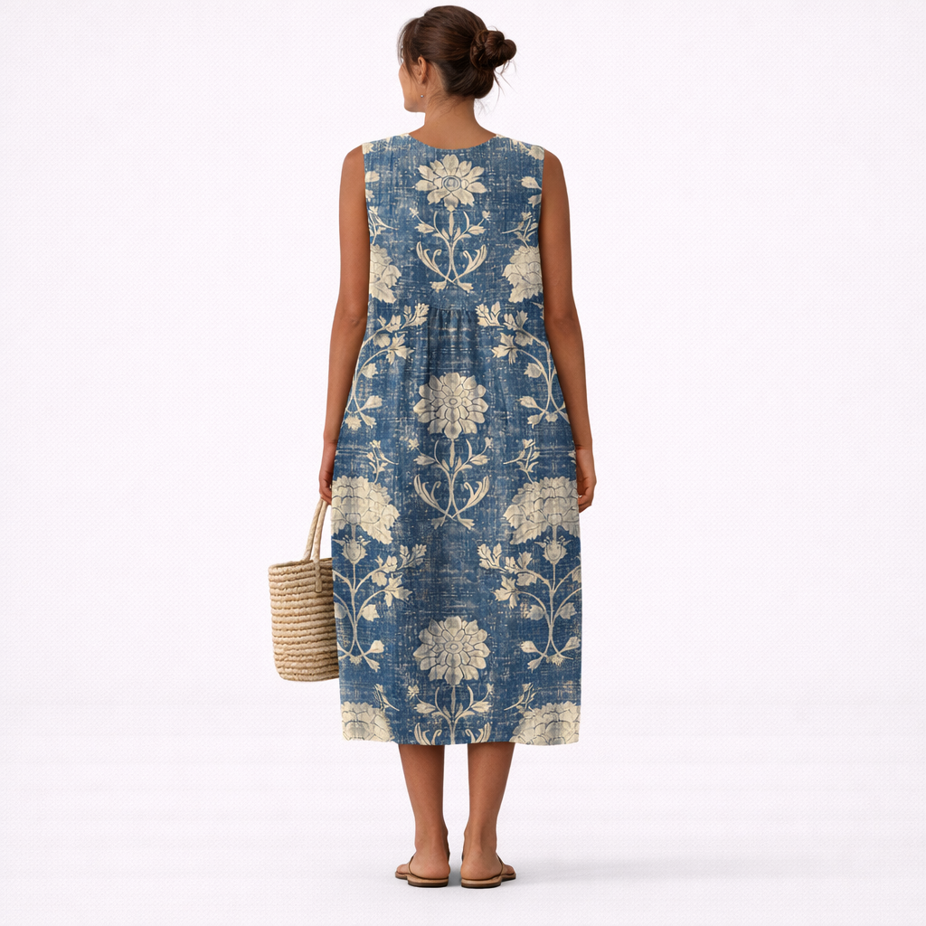 Aurora klassieke midi-jurk met bloemenprint