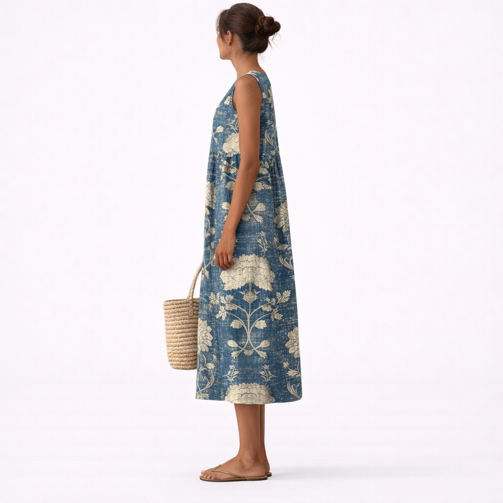 Aurora klassieke midi-jurk met bloemenprint