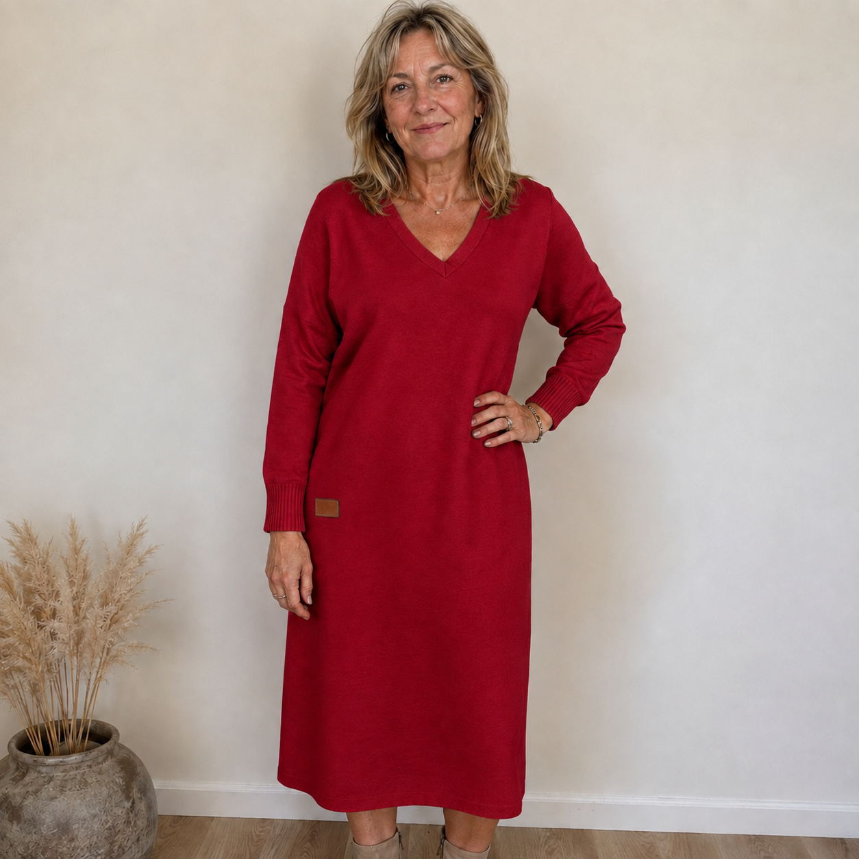 Clelia | Midi-jurk met V-hals