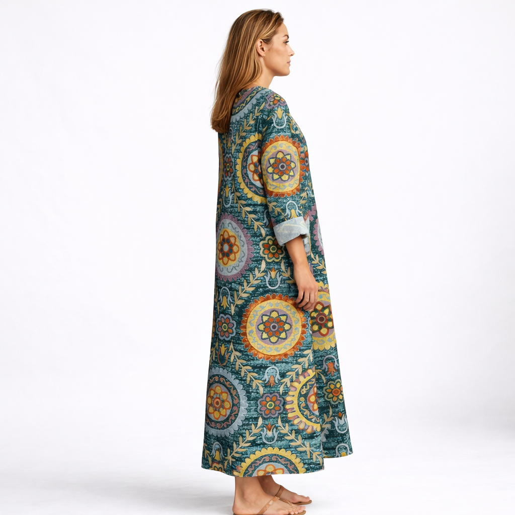Elia midi-jurk met geometrische print
