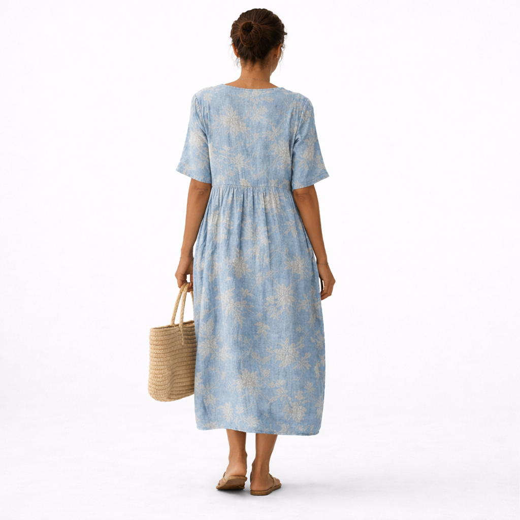 Alma elegante jurk met laguneprint