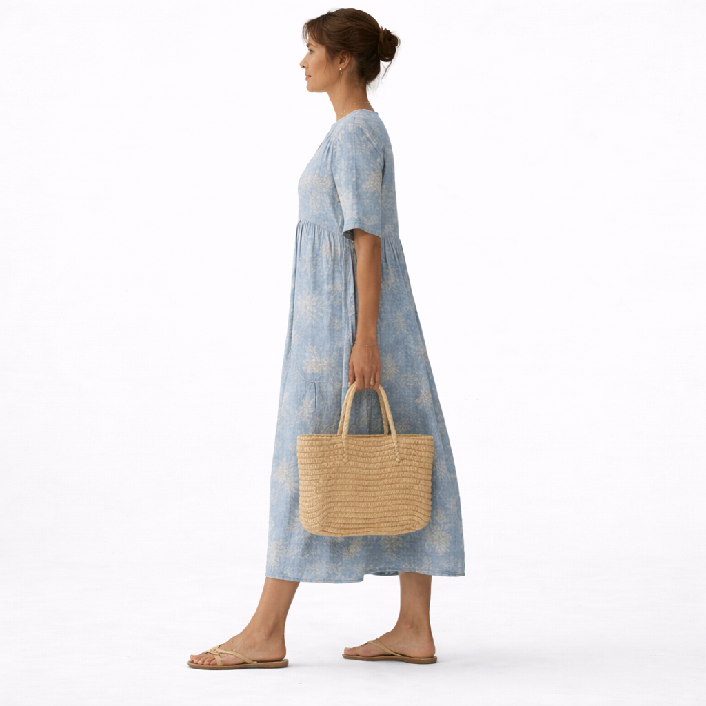 Alma elegante jurk met laguneprint