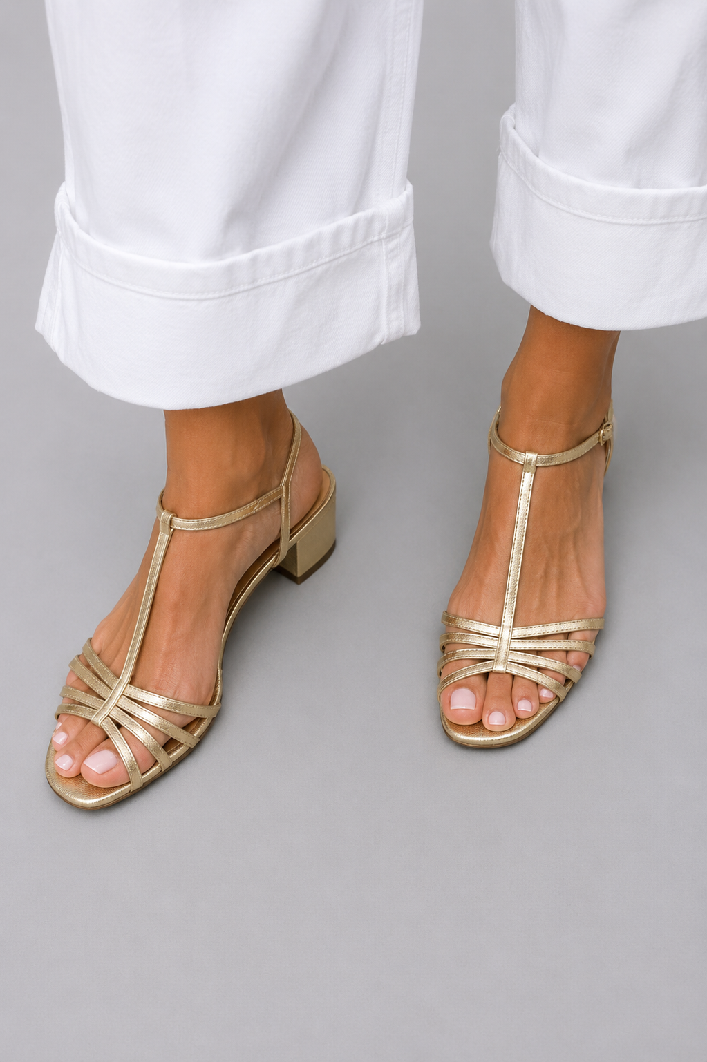 Allegra gouden zomersandalen