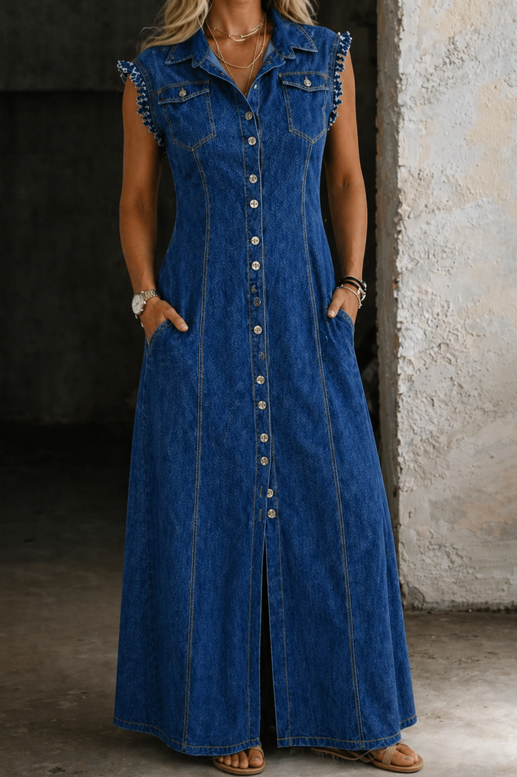 Liora | Denim jurk in grote maten