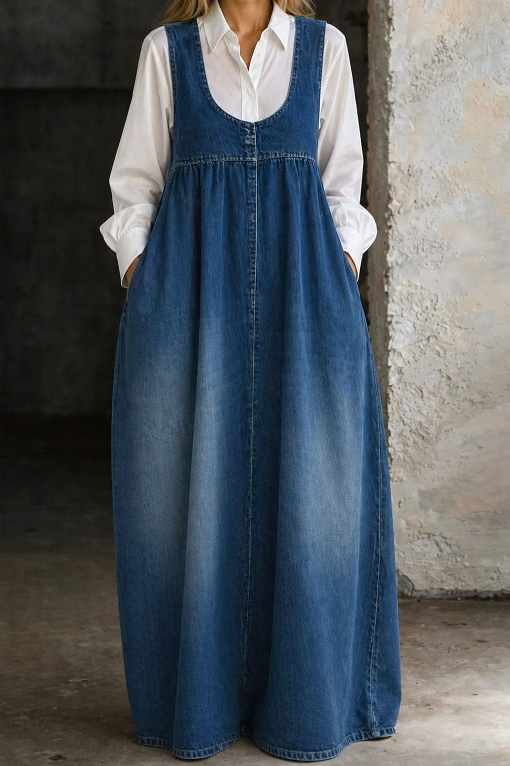 Veronica | Losvallende denim jurk