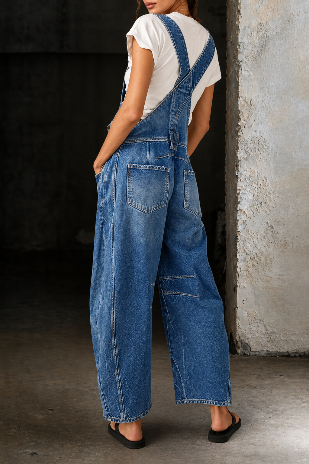 Lauren | Denim jumpsuit met barrel-pijpen
