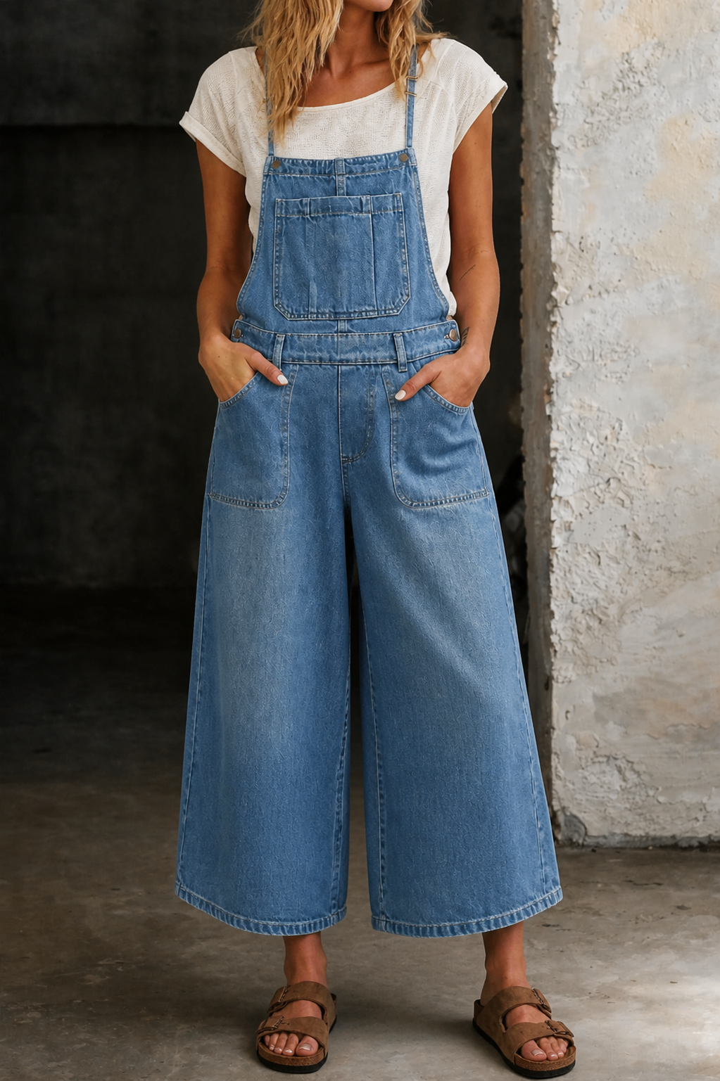 Elizabeth | Jumpsuit met bandjes en wijde pijpen