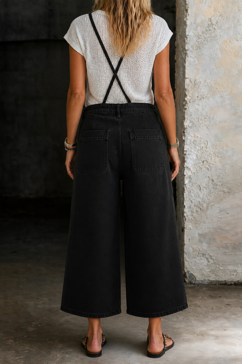 Elizabeth | Jumpsuit met bandjes en wijde pijpen