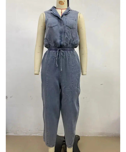 Rosalia | Mouwloze denim jumpsuit