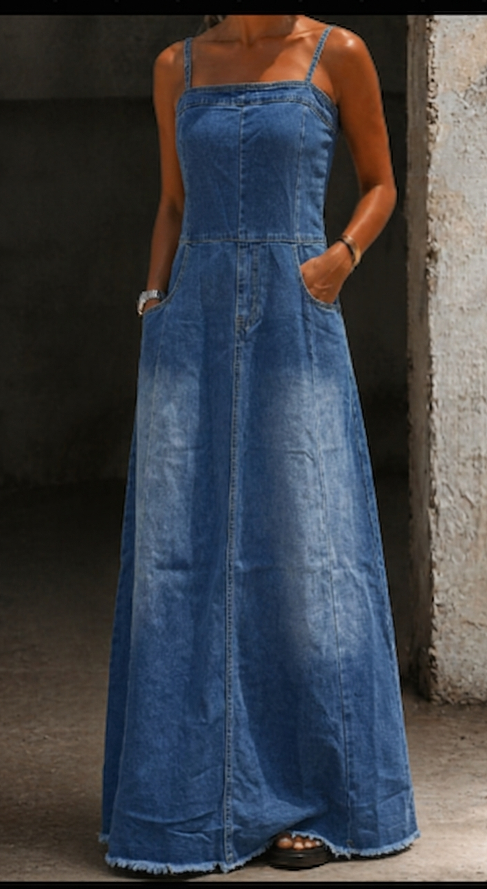 Savannah | Vintage denim maxi-jurk