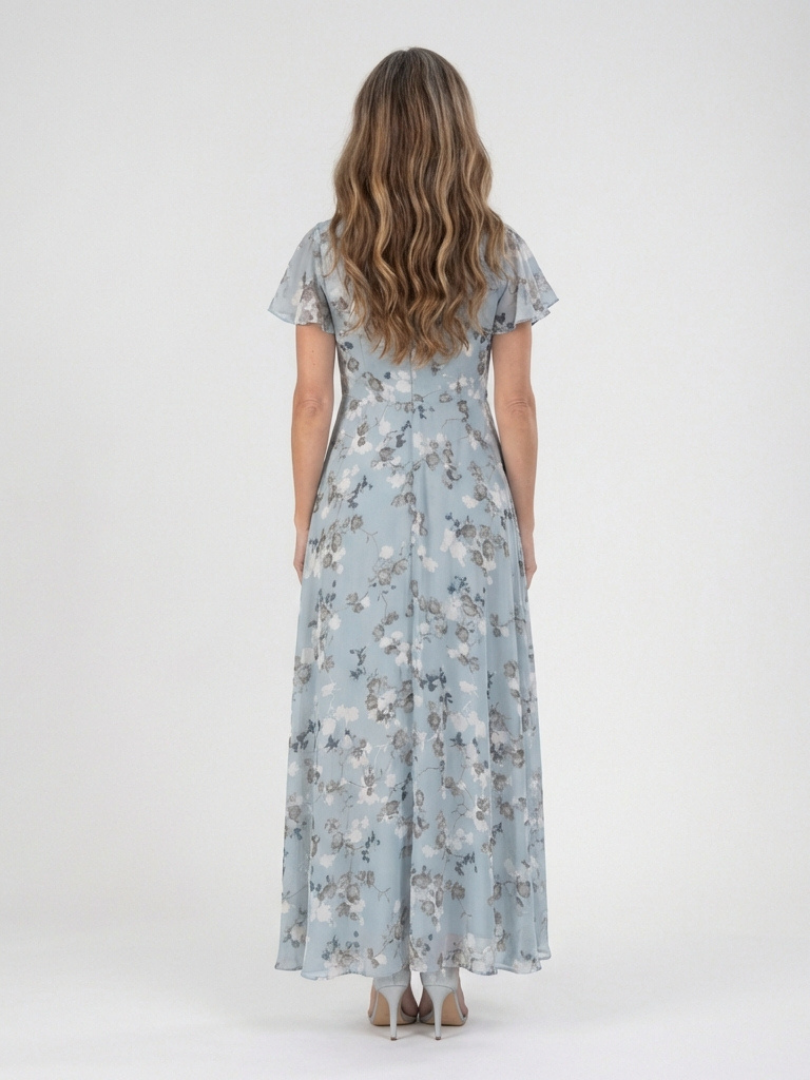 Ismeria | Bloemige Chiffon Maxi Jurk