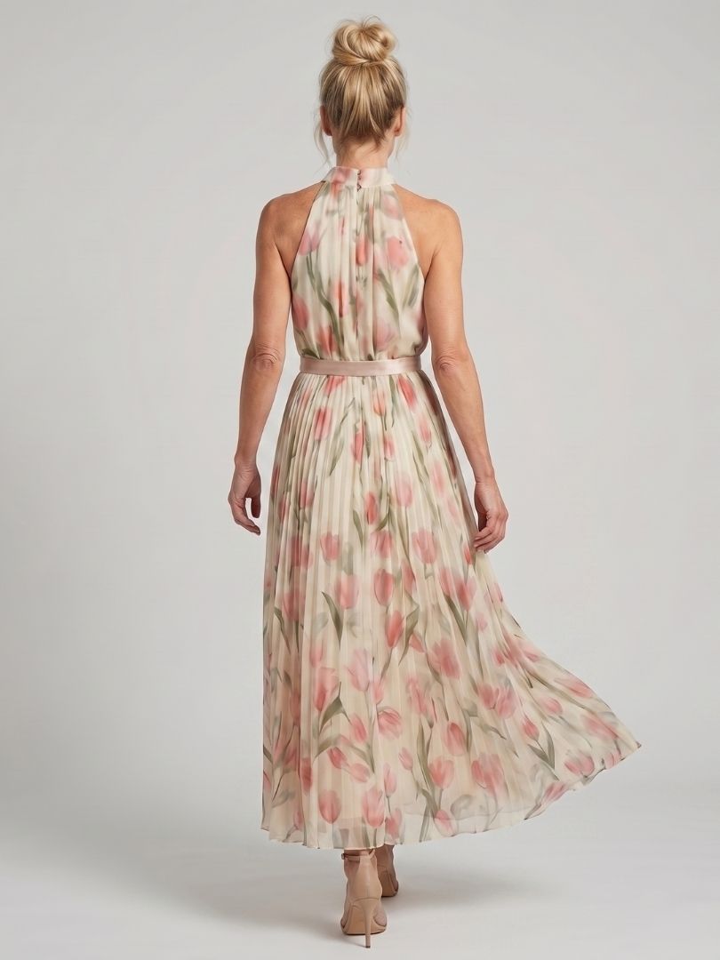 Aurelle halter midi-jurk met bloemenprint