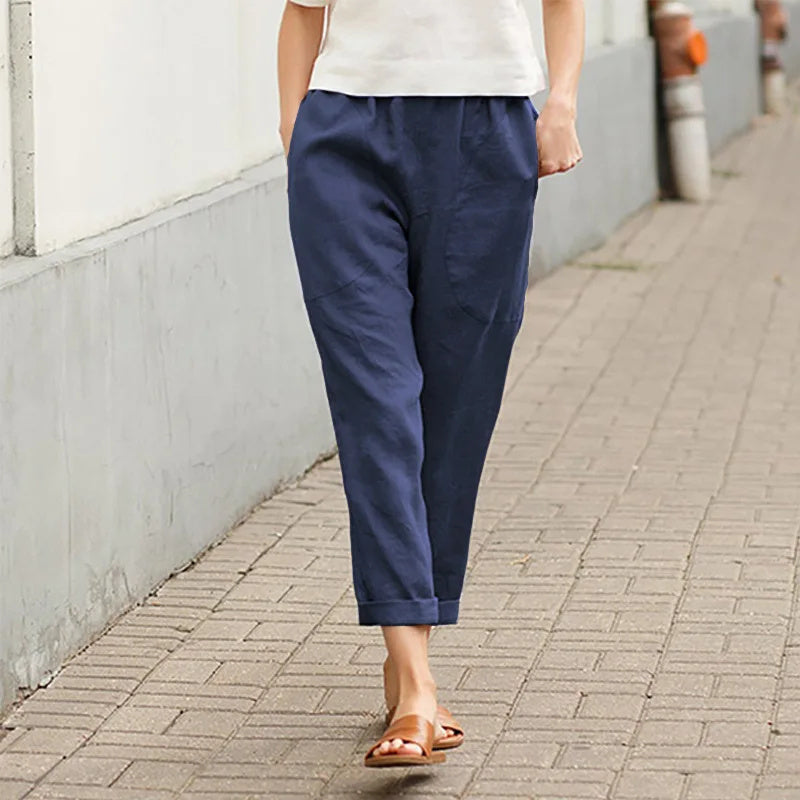 Kriza wijde broek met zakken