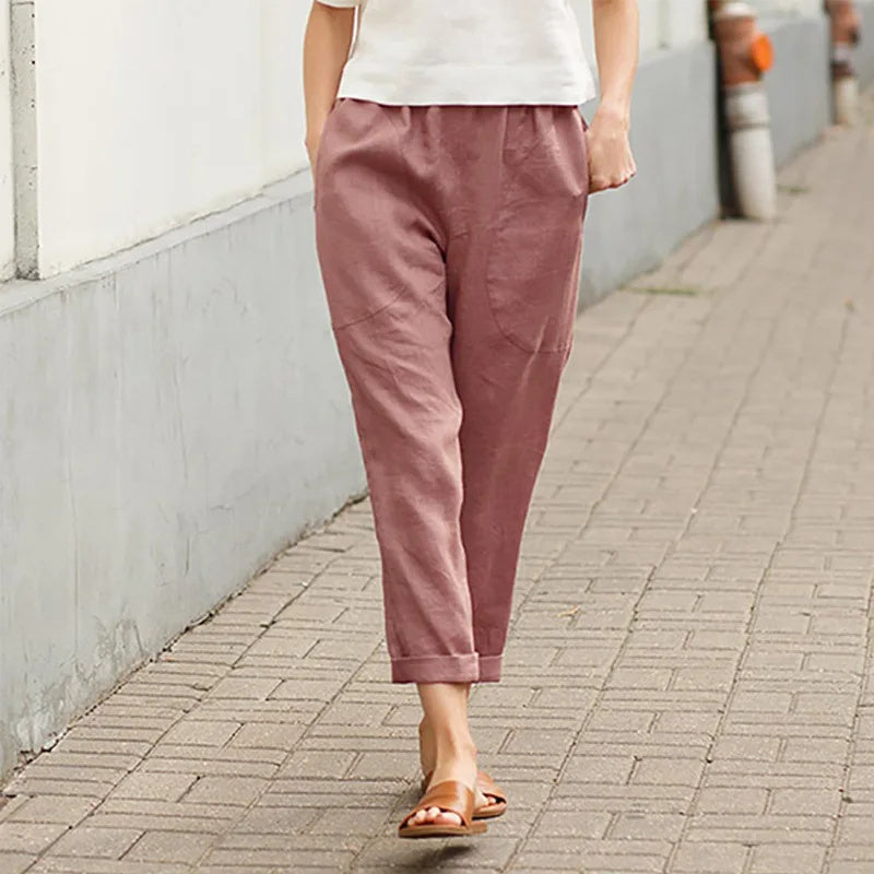 Kriza wijde broek met zakken