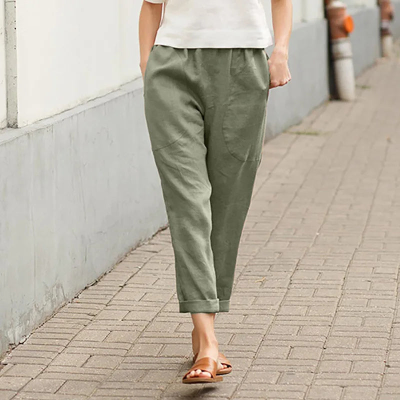 Kriza wijde broek met zakken