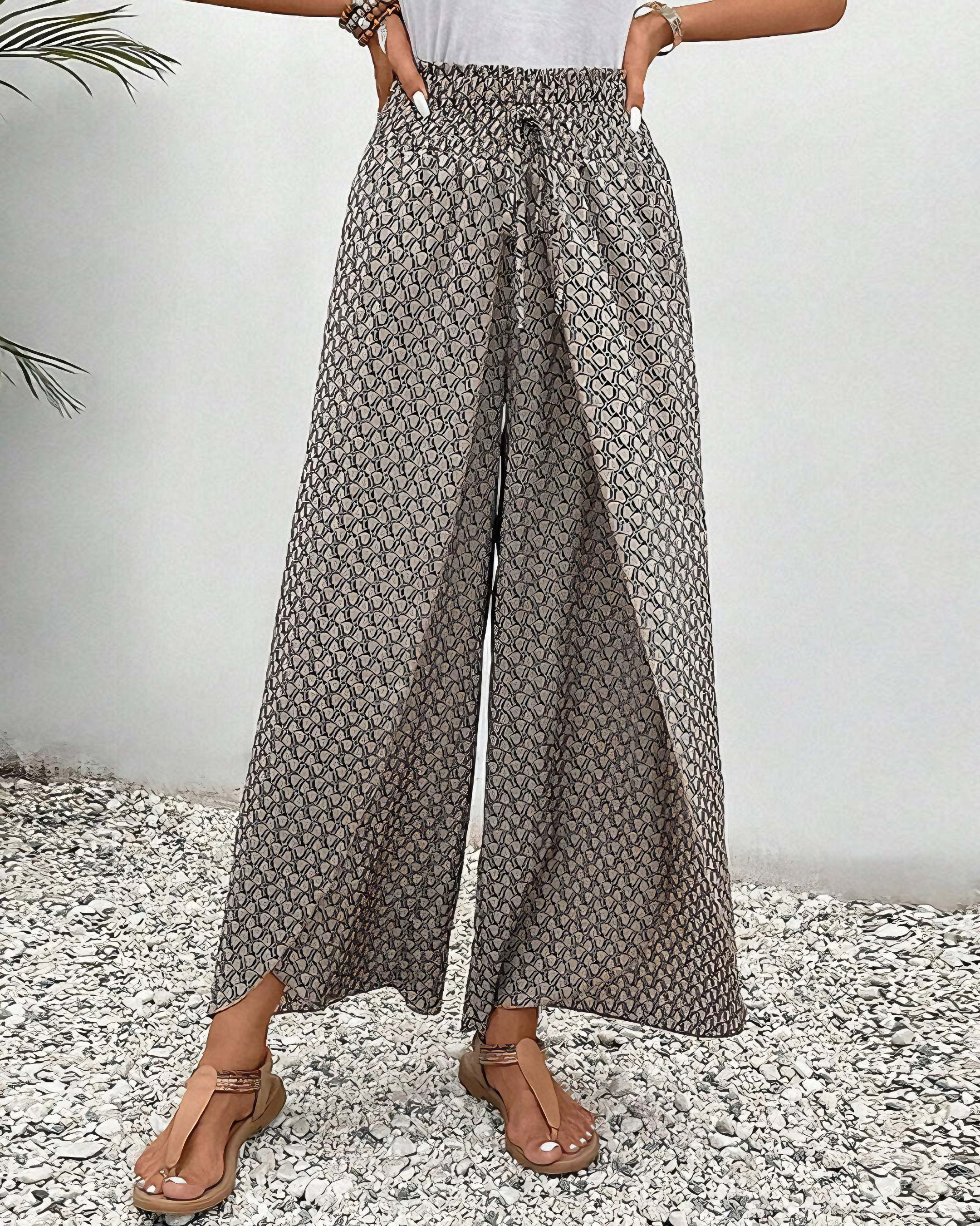 Sahara wijde relaxte broek