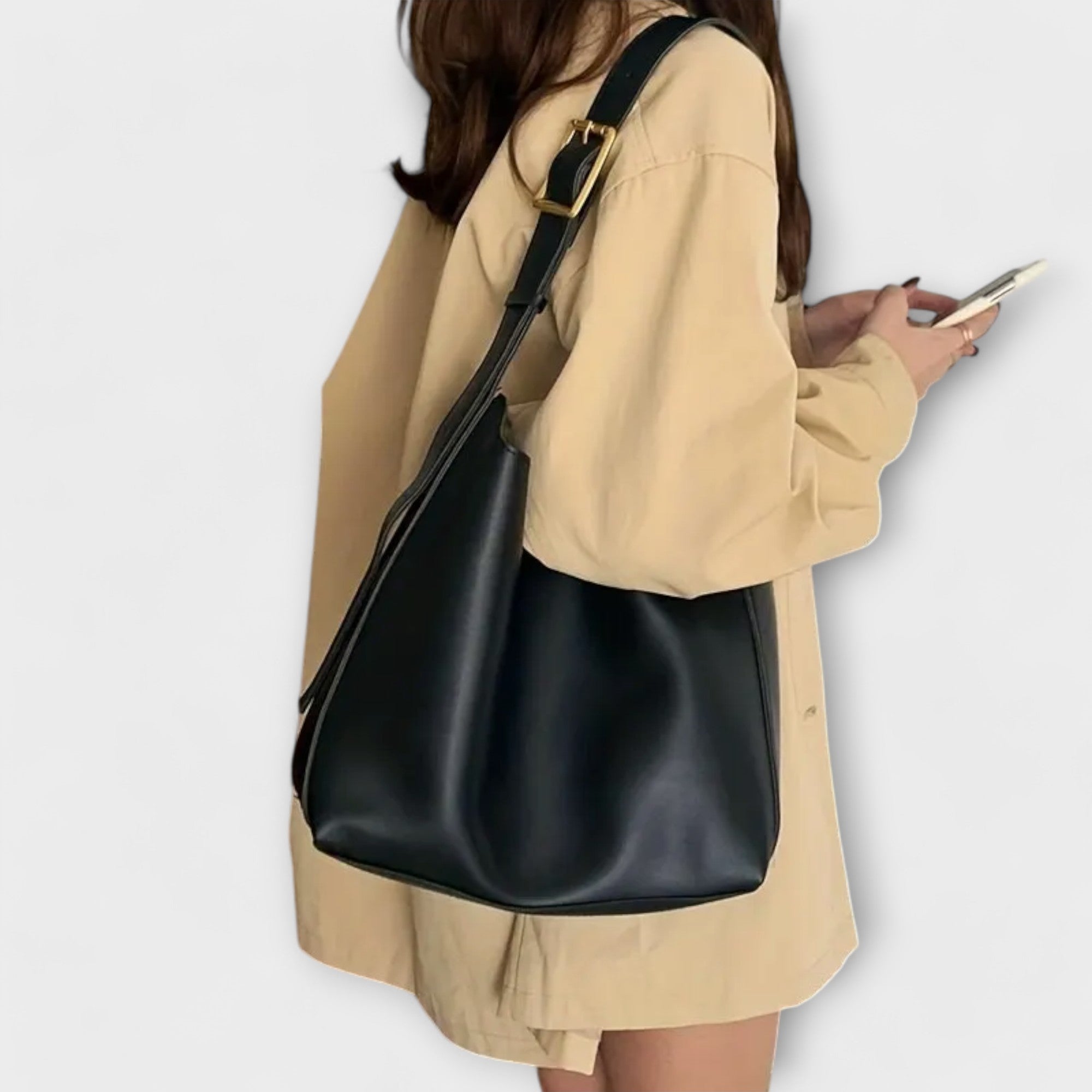 Elegante schoudertas met gladde afwerking