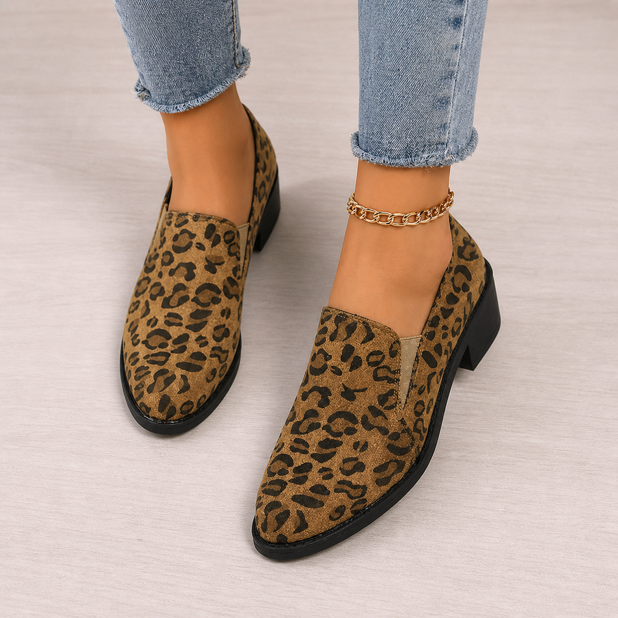 Angélique | Loafers met dierenprint