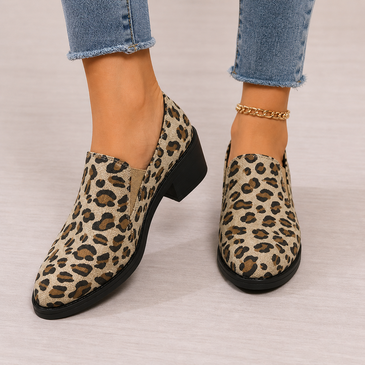 Angélique | Loafers met dierenprint