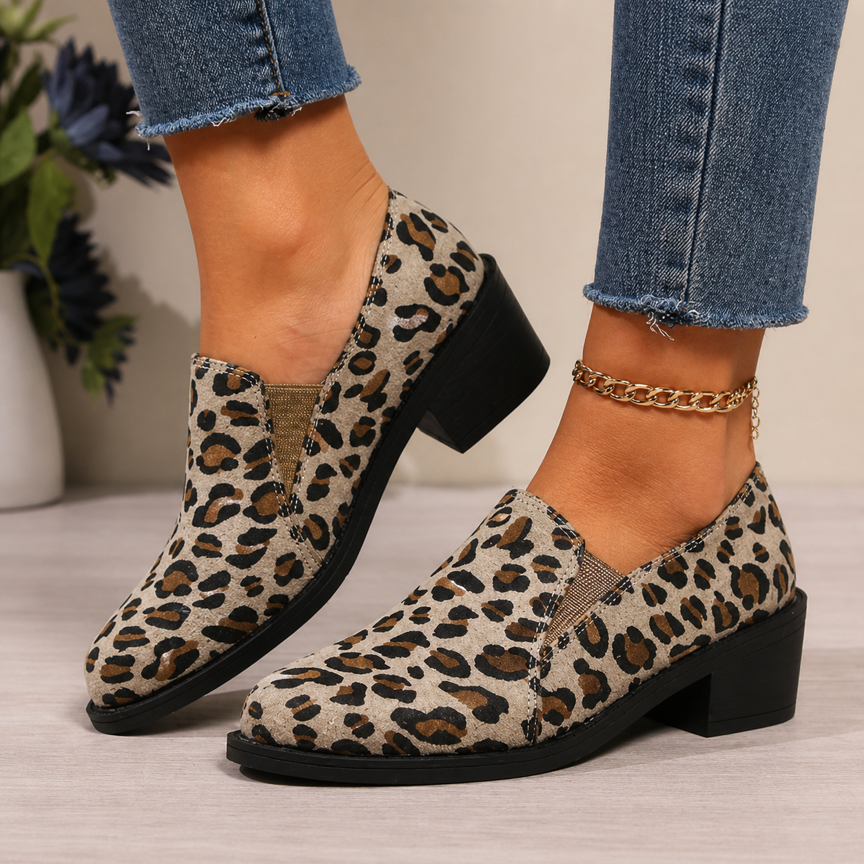 Angélique | Loafers met dierenprint