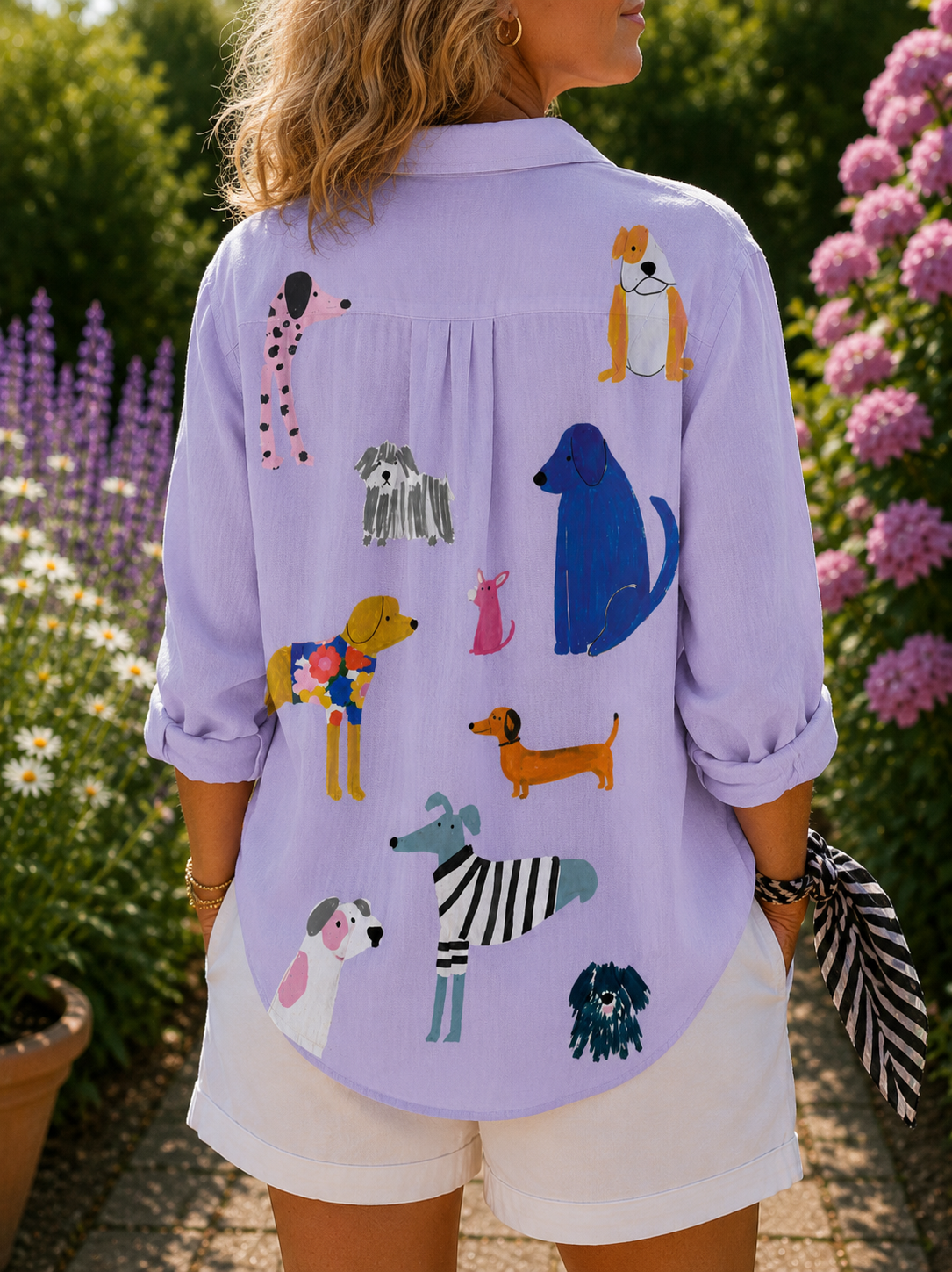 Florence blouse met hondjesprint