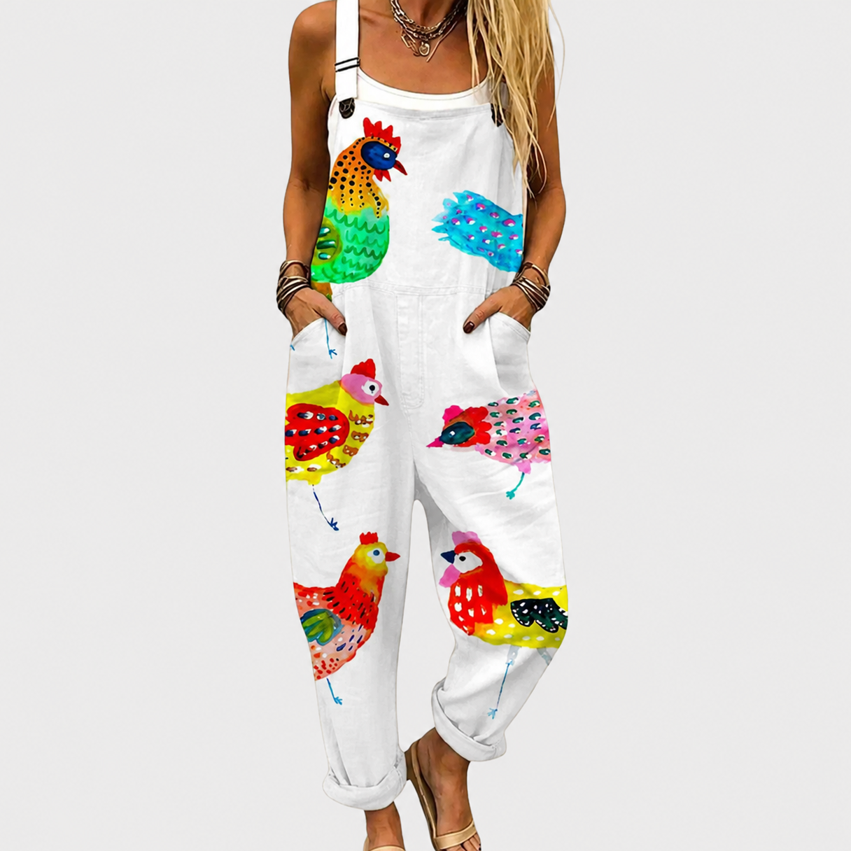 Vanessa salopette met print