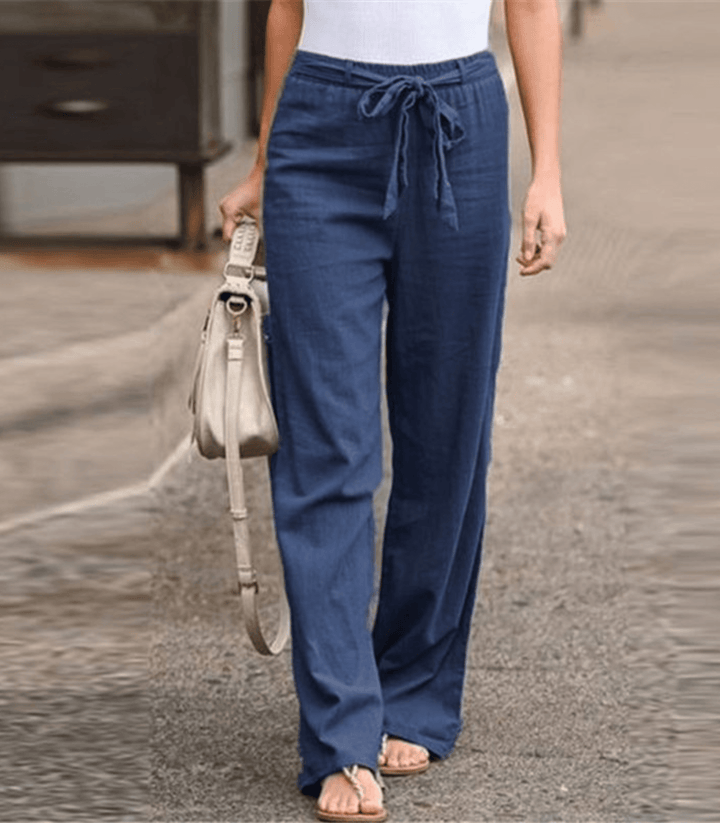 Joleen relaxte broek met koord en elastische taille