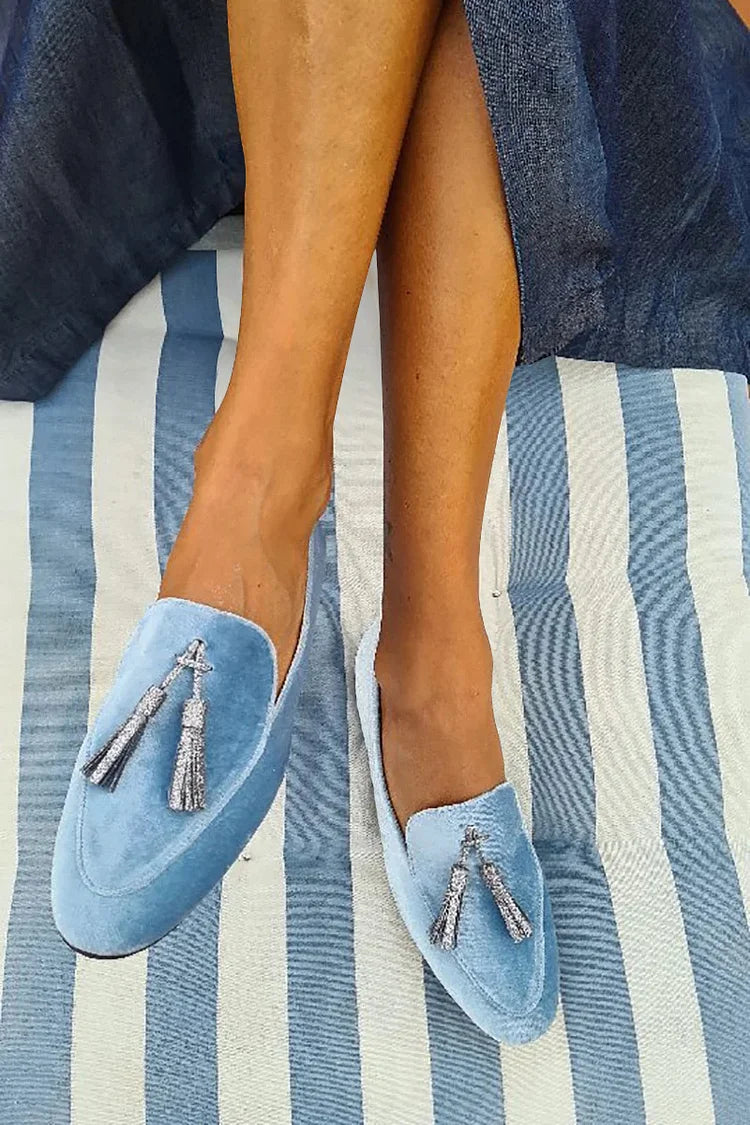 Brynlee elegante loafers in lichtblauw