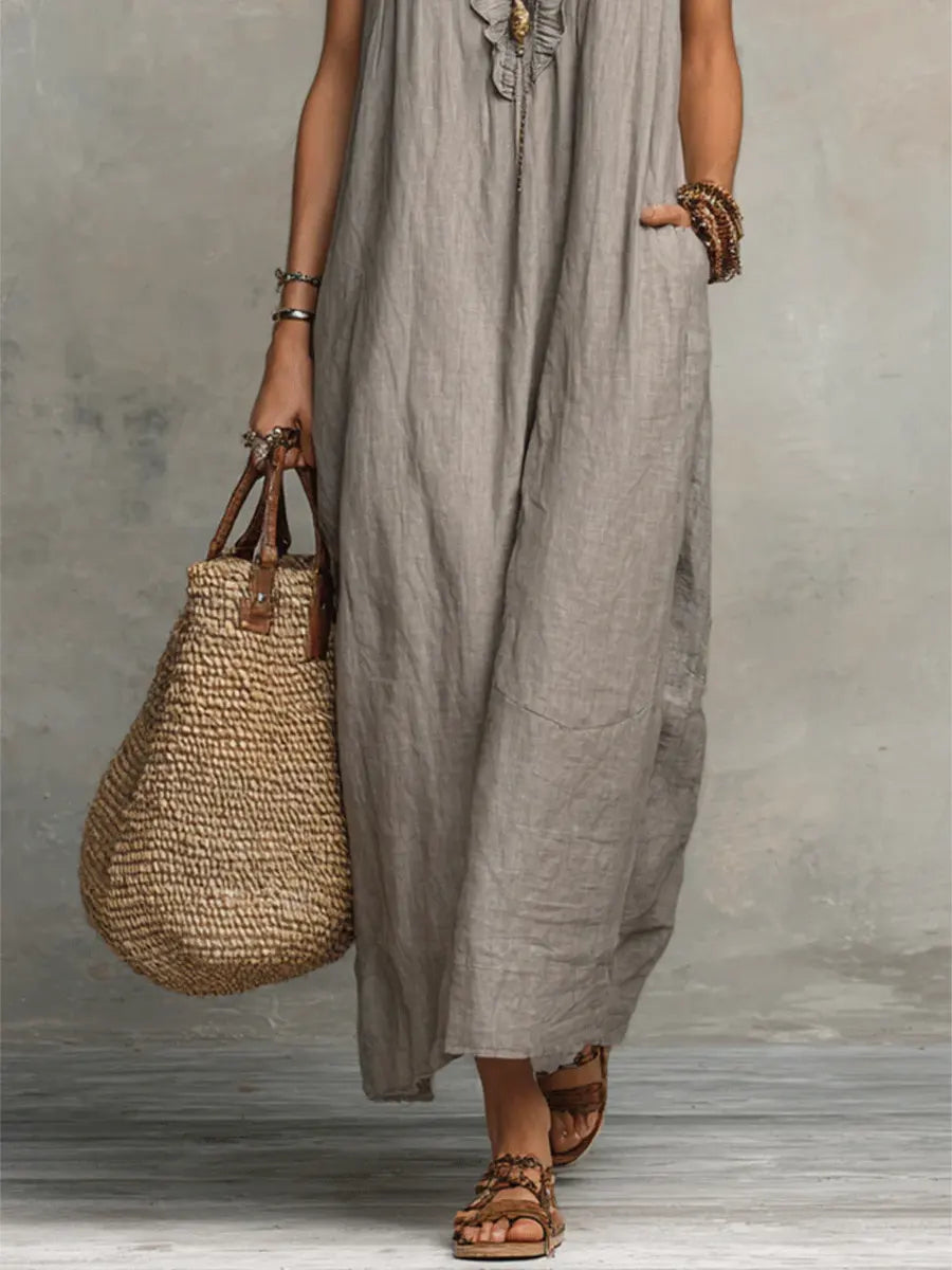 Chiara | Bohemien maxi-jurk met V-hals