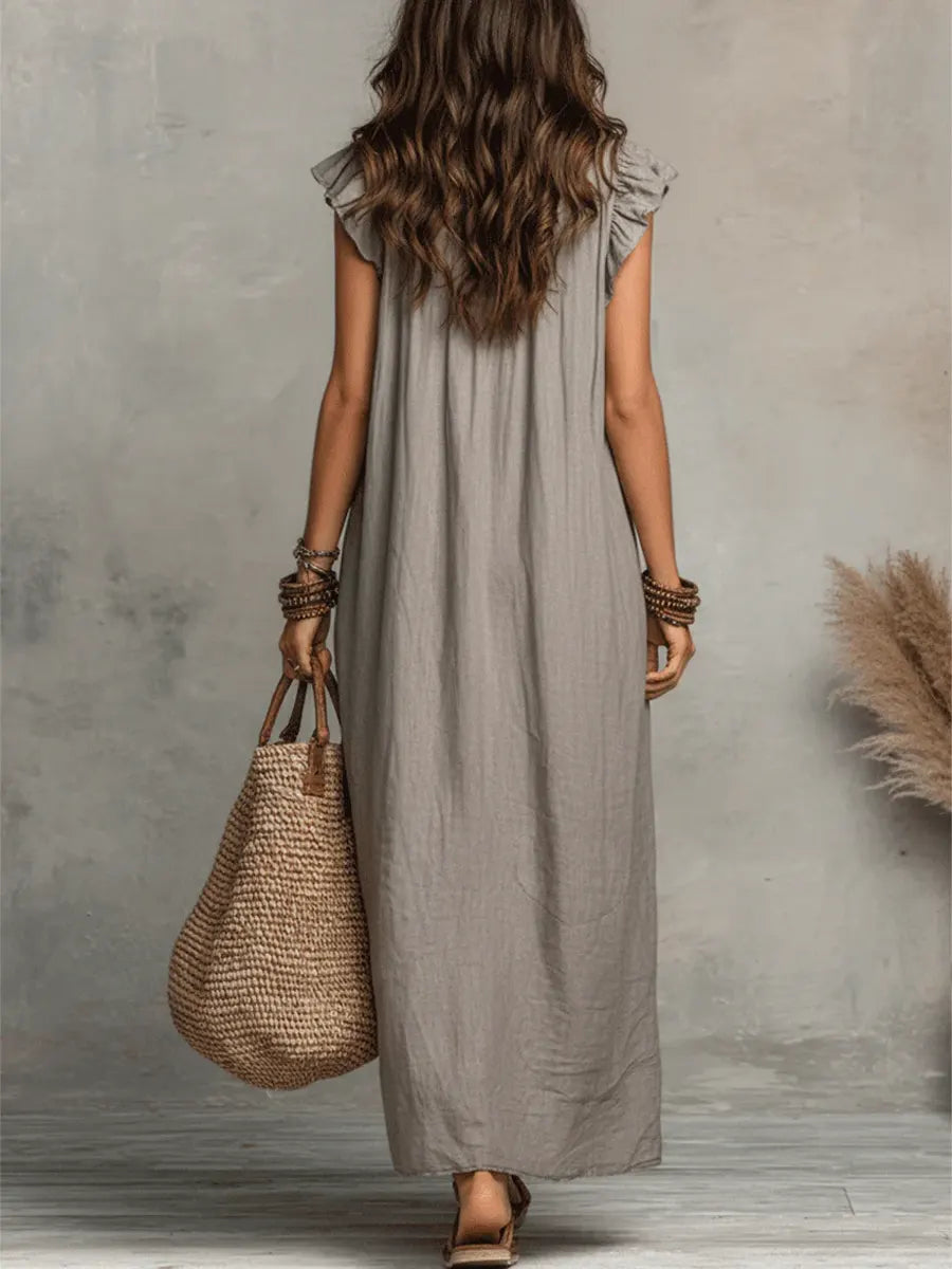 Chiara | Bohemien maxi-jurk met V-hals
